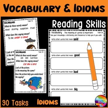 Vocabulary & Idioms Reading Comprehension Activities