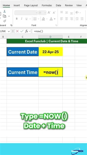 How to create an automatic date and time with excel Formula #excel #excelshortcuts #shorts