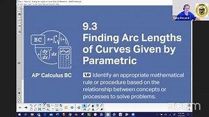 Calculus BC_ 9.3 Finding Arc Lengths of Curves Given by Parametric Equations