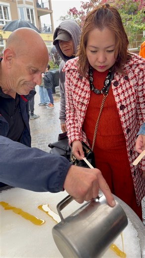Tasting sweet Canadian tradition — maple taffy on snow 🍁❄️ #maplesyrup #quebec #foodie | Spark of Joy