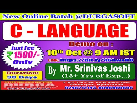 C - LANGUAGE Online Training @ DURGASOFT