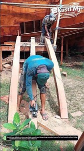 Precision Wood Planing Process – Smoothing Curved Beams for Boat Construction.
