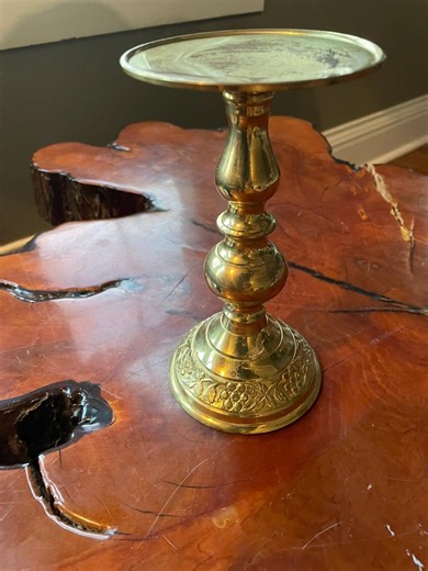 Vintage 7-inch Brass Pillar Candle Holder Classic With Turned Body and Embossed Decorative Base - Etsy