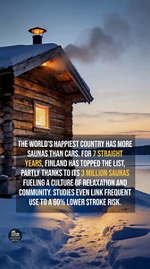 26K views · 258 reactions | Finland has more saunas than cars, a core reason it's been ranked the world's happiest country for seven years straight. #facts #didyouknow #finland | Ancient Media | Facebook