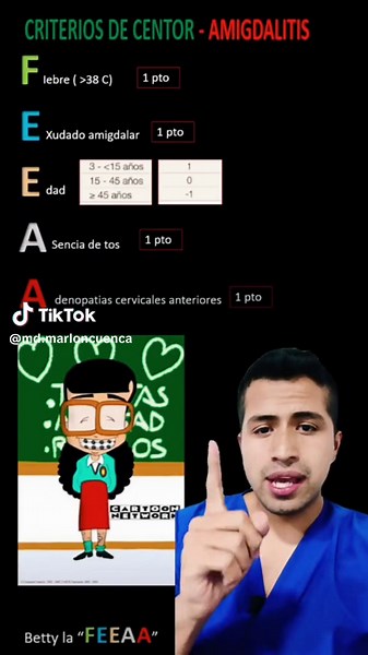 MNEMOTECNIA criterios de centor, amigdalitis, amigdalitis en niños #mnemotecniamedicina #mnemotecnia #amigdalitis #estudiarmedicina #estudiantedemedicina #medicina #enfermeria #NoTeOlvides