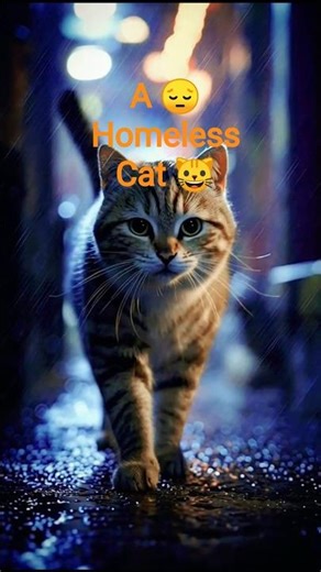 A homeless Cat 😔 #viral #youtubeshorts #shortsfeed #shorts #sad