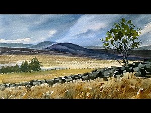 Paint A Loose WATERCOLOR STORMY SKY, WELSH MOORS & MOUNTAINS Watercolour Landscape PAINTING Tutorial