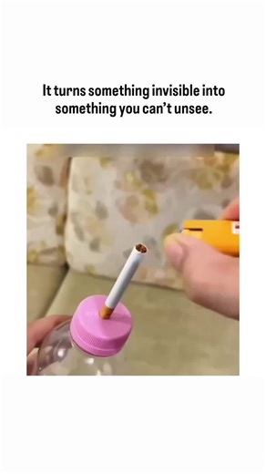 Memes on Instagram: "This short experiment is unsettling precisely because it’s so simple. In the video, smoke from one fully burned cigarette is funneled through a modified bottle cap into just 100 ml of water. As the smoke bubbles through, the clear water quickly turns cloudy and milky, ending with a visible yellow-brown tint. What’s left behind isn’t vapor — it’s tar, particulate matter, and chemical residue that didn’t disappear into the air. That visual shift is the entire point. Cigarette