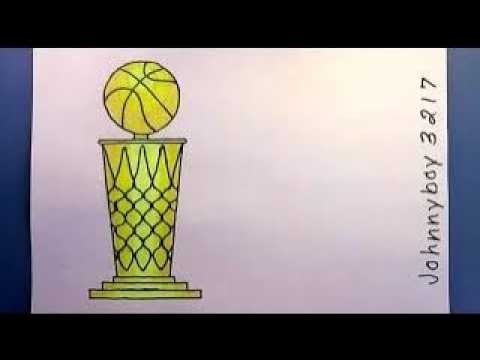 How to Draw and Color the Larry O'Brien NBA Trophy ✨🏆🏀💃 Cool Drawing New Championship Finals