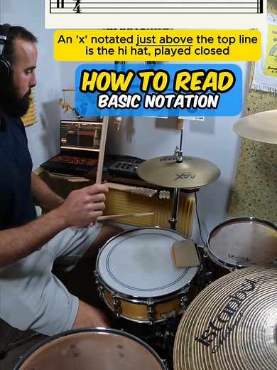 How to Read Basic Drumming Notation: Beginner Drum Lesson