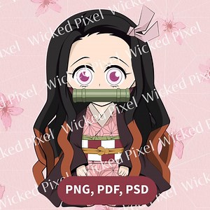 Nezuko Chibi Sticker Set, Demon Slayer PSD & PNG, Anime Art, Cute Manga Girl, Japanese Anime, Instant Download, Sublimation File - Etsy