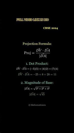 Find the "shadow" of a star in 3D space! 🌟 This vector projection trick will save #mathematicsera