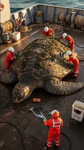 Helping a Gentle Giant 🐢 | Sea Turtle Shell Cleaning #rescue #wildliferescue #rescueefforts