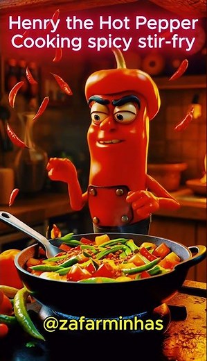 Henry the Hot Pepper: Fiery Stir-Fry Chef #food #cooking #halloween #recipe