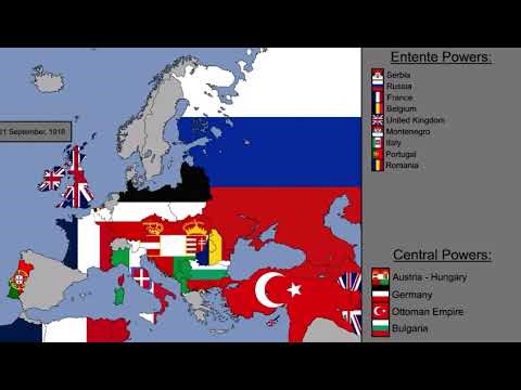 World War 1 Europe map (1914-1918)