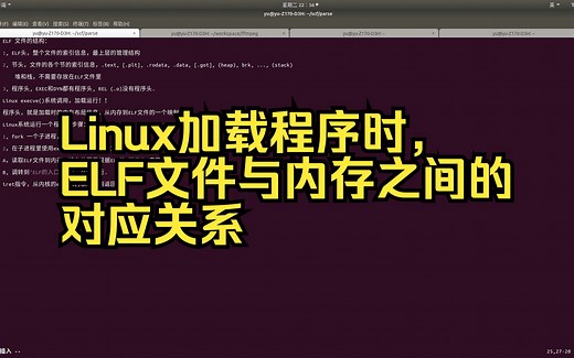Linux加载可执行程序时，ELF文件与内存之间的对应关系