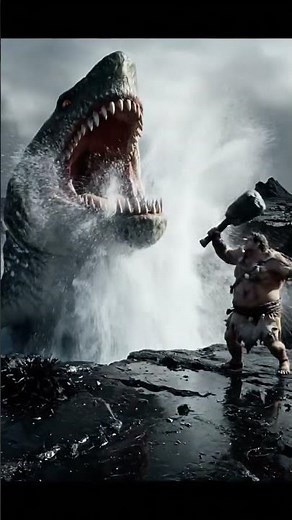 Prehistoric Dominion: Megalodon vs Clumsy Caveman