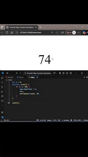 Smooth Step Counter Animation using HTML CSS and JavaScript