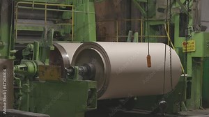 Old Manufactoring equipment Produce Paper Machine Shafts At Paper Mill. equipment. Paper Production. canon log, c log, clog, c-log, ungraded