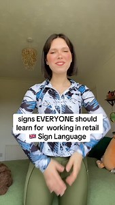 Signs in BSL (British Sign Language) / SSE (Sign Supported English) for people working in retail. #deaf #adel #bsl #sign #signlanguage #britishsignlanguage #communication #deafculture #learnsignlanguage #sse #signsupportedenglish #neurodivergent #adhd #autism | Adeleonova