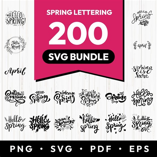 Hello Spring Bundle SVG | Floral Printable Decor - Etsy