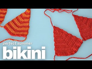 how to crochet easy aesthetic triangle bikini - made-to-measure beginner friendly tutorial