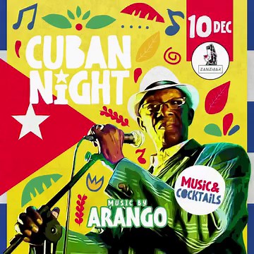 99 reactions · 11 shares | Join us for an unforgettable Cuban Night on Sunday, December 10th! Plunge yourself in the vibrant rhythm of Cuba with a special artist.  From 3:00 PM to 4:00 PM, enjoy a Cuban cocktail Happy Hour and dance to the beats of our DJ. Live music kicks off at 8:00 PM and continues until 10:00 PM, featuring a genuine Cuban artist to make the night truly extraordinary!  #CubanNight #SalsaVibes | Zanzibar Beach & Restaurant Curacao | Facebook