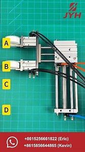 1 Rodless cylinder 1 Tri-rod cylinder 2 finger cylinders = DIY robot arm #pneumaticcylinder #aircylinder #robotarm #diymachine #diyrobot #pneumaticiauto #pneumaticactuator #pneumatictools #cylinderheads #engineeringtech #machinetools #plccontrol #airpressure | Anhui JYH Automation