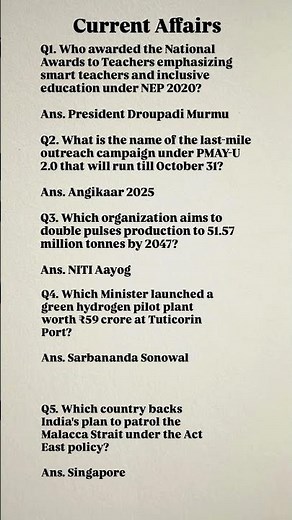 Current Affairs 2025 | Today’s Latest Updates & GK Questions#currentaffairs #gk