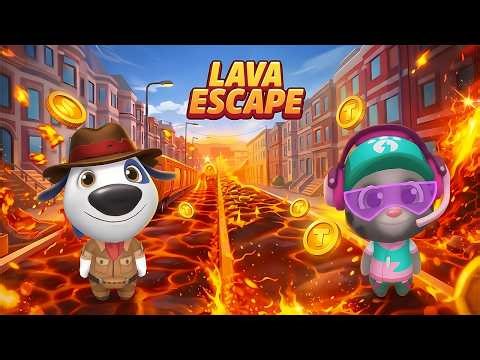 Talking Tom Gold Run | Streamer Tom and Explorer Hank | Lava Escape | Gameplay Walkthrough