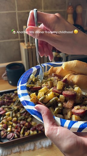 Sausage, Potatoes & Green Beans Recipe — 90s Comfort Dinner