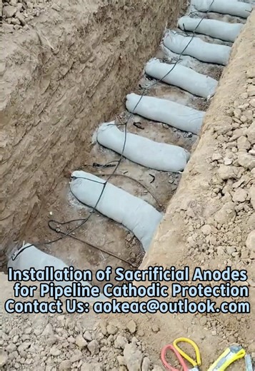 Installation of Sacrificial Anodes for Pipeline Cathodic Protection#cathodicprotection #pipeline #sacrificialanode #anticorrosion #anode
