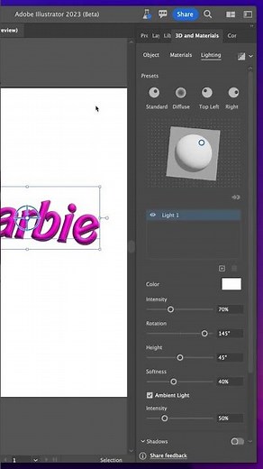 Inflatable text in Adobe Illustrator inspired by Barbie