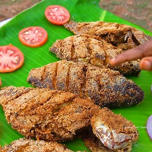 1.4M views · 8.8K reactions | JILEBI RAVAFISH FRY !! | Banana Leaf Cooking | Facebook