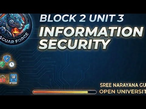 SGOU SEM 3| Information Security | Block 2 Unit 3 | Jaguar Forge