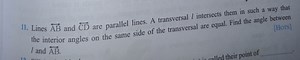 11. Lines AB and CD are parallel lines. A transversal l interse... | Filo
