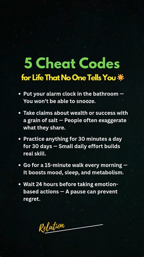 7.1K views · 30 reactions | 5 Cheat Codes for Life That No One Tells You  | Relation & Love Fact | Facebook