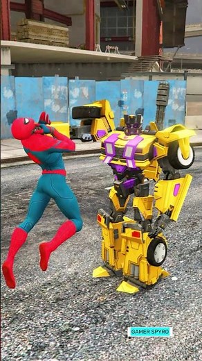 Daddu Hulk And Spider Man Fight Against Yellow Transformer 😱#shorts