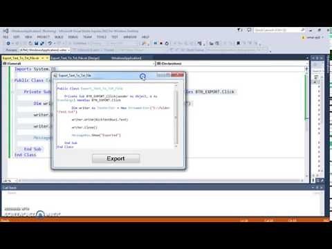 VB.NET - How To Export RichTextBox Text To Text File In Visual Basic .Net [with source code]