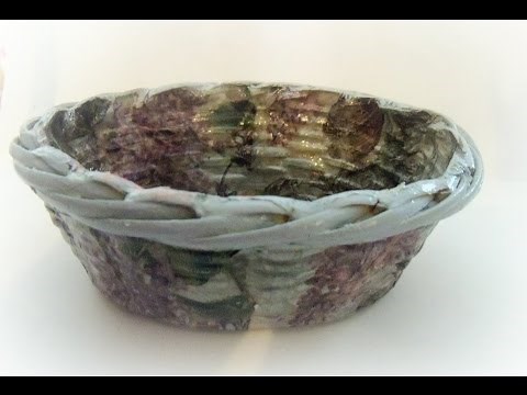 How to decoupage a small basket/ Step by Step Tutorial