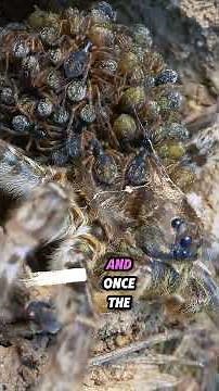 Wolf Spider: The Mother Who Carries Hundreds of Babies🕷️👶#spider #nature #wildlife #animalfacts