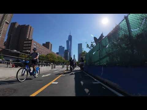[4K 60FPS] NYC hudson river cycling (midtown & downtown manhattan)