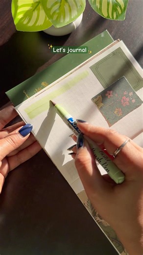 Journal with me✨Cute Green Journal 🌿#shorts #ytshorts #cutediy #greenjournal #asmr #journal #diy