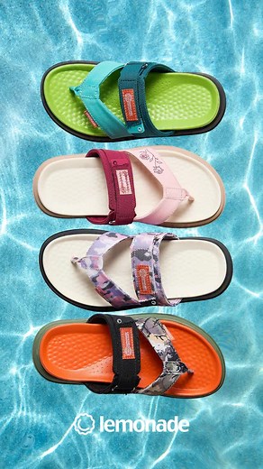 LEMONADE on Instagram: "Summer sandals = Lemonade. Meet Sailor — easy on, easy off, made with recycled, splash-proof polyester for all the wet, wild summer moments. https://lemonadefootwear.com/collections/laces"