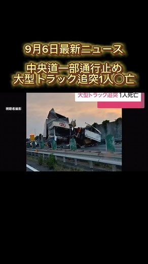 『漫然と運転してしまった』故障で停車中のトラックに大型トラックが追突、停車中の運転手が死亡 #tiktokでニュース #japan #japannews #fyp #中央道