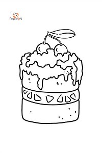 Cherry Cake coloring page ♥ Online and Print for Free!