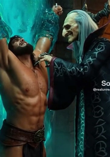 Dark fantasy barbarian tickles! #ticklishmen #maletickling #ticklemonster