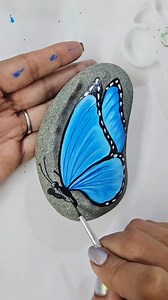 One Stroke Butterfly Painting on Rock 🦋💕 #giftgiving #fblifestyle | Little Rocks