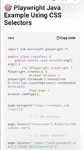 CSS Selector realtime example with Java playwright #shorts