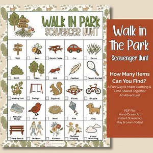 Walk in the Park Scavenger Hunt for Kids: Outdoor Family Game (PDF Printable) - Etsy